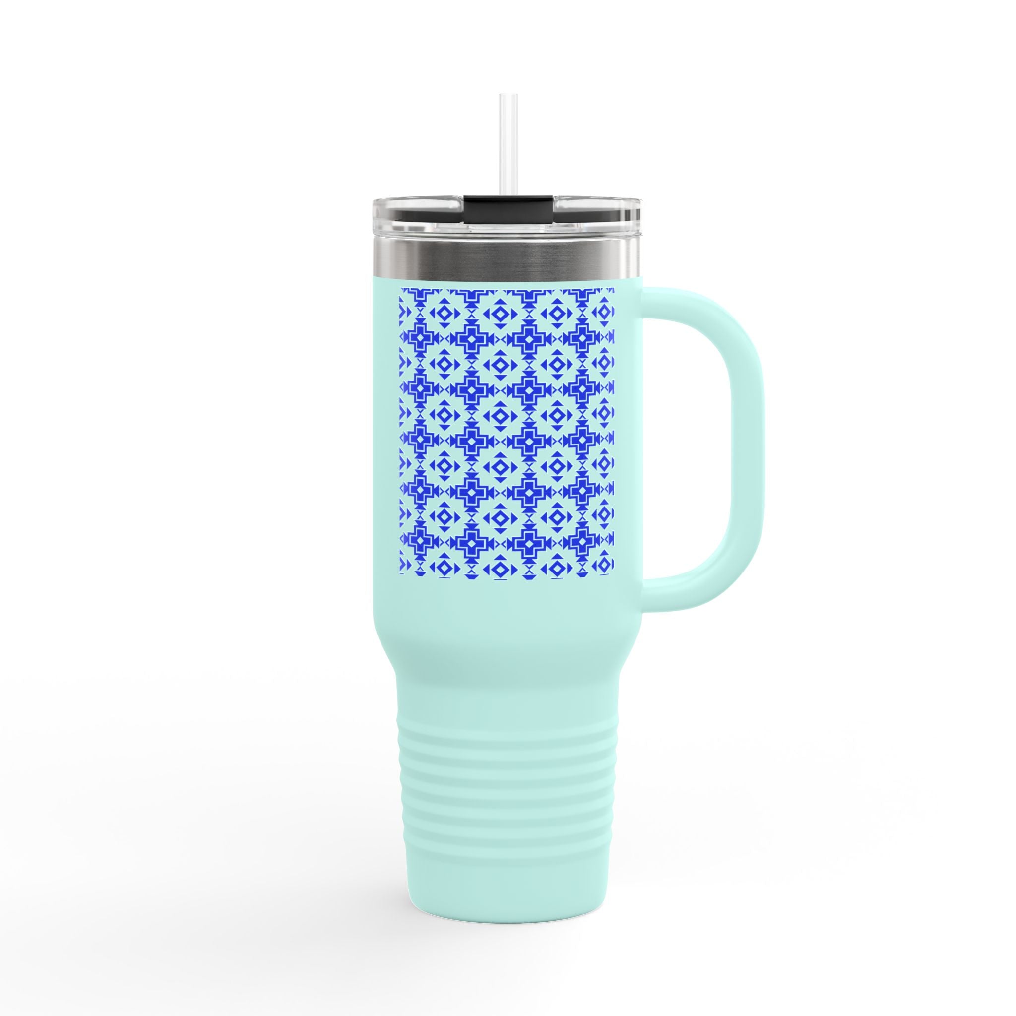 Blue Floral Insulated Travel Mug, 40oz - Active Lifestyles & Outdoor Adventures