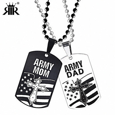 US Army titanium steel US Army Cross flag Square military brand men