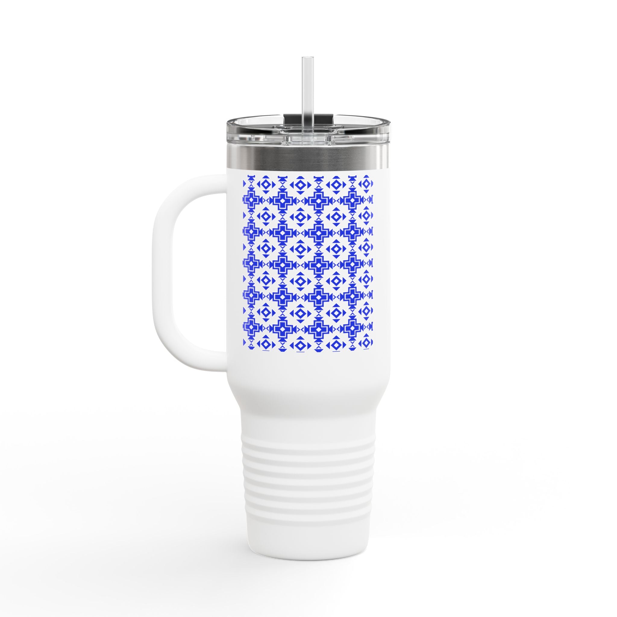 Blue Floral Insulated Travel Mug, 40oz - Active Lifestyles & Outdoor Adventures