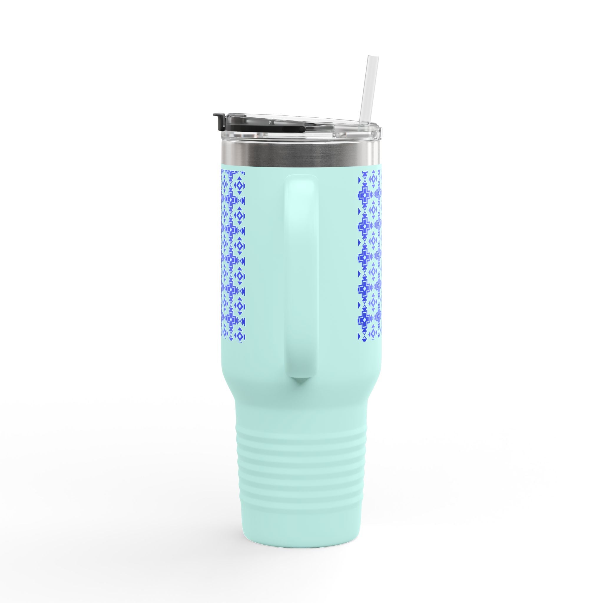 Blue Floral Insulated Travel Mug, 40oz - Active Lifestyles & Outdoor Adventures