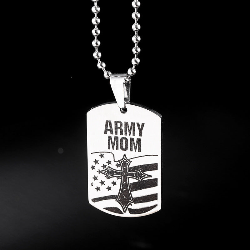 US Army titanium steel US Army Cross flag Square military brand men
