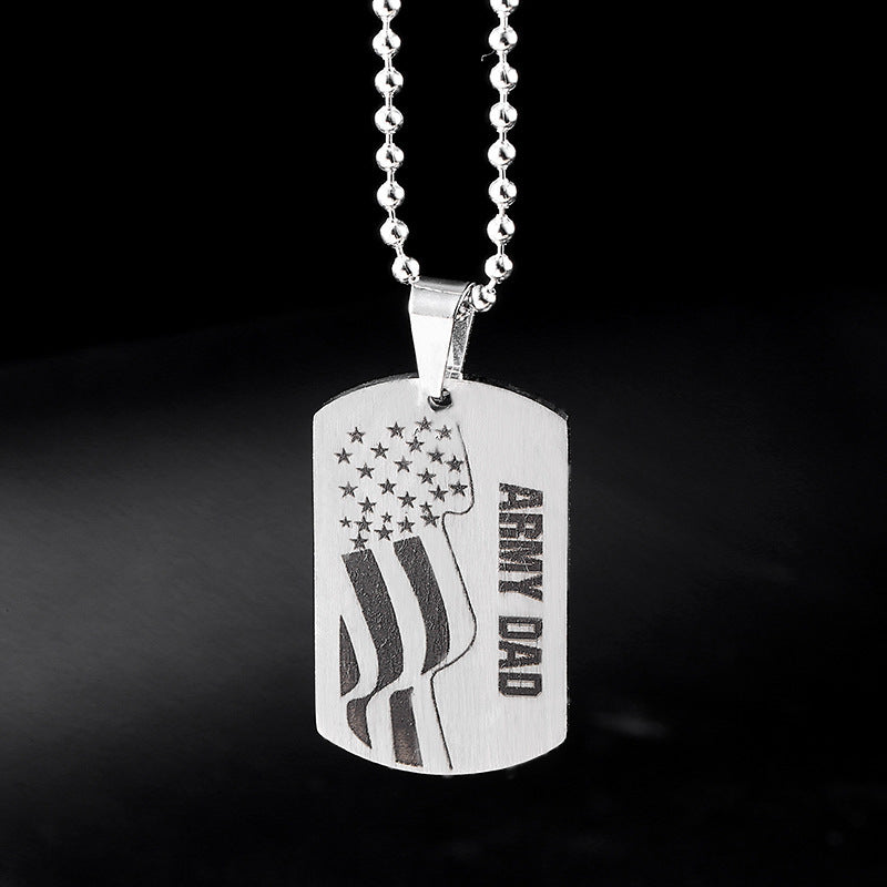 US Army titanium steel US Army Cross flag Square military brand men