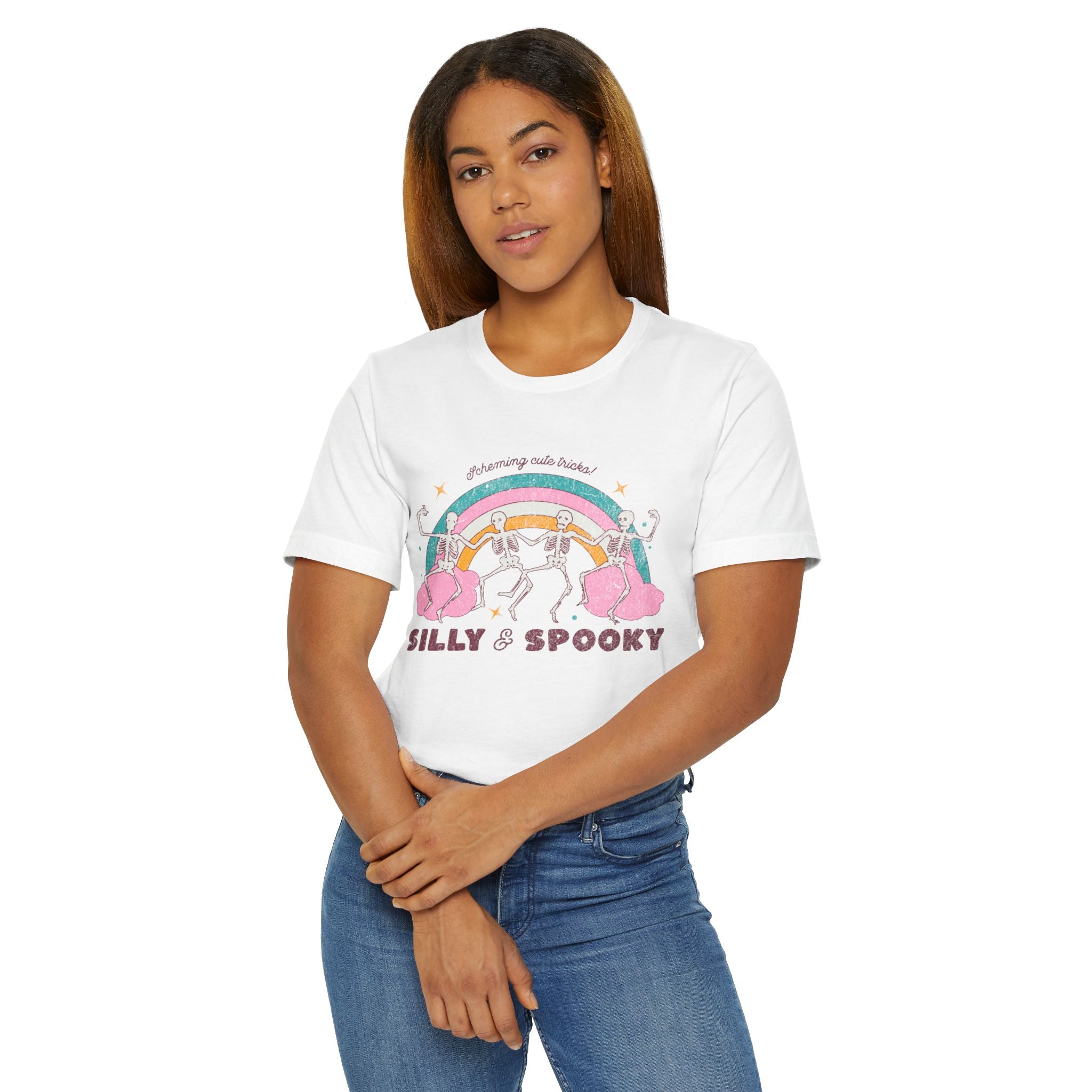 Silly & Spooky Unisex Jersey T-Shirt, Fun Halloween Tee, October Fest Shirt, Casual Spooky Wear, Halloween Party Attire, Unique Graphic Tee