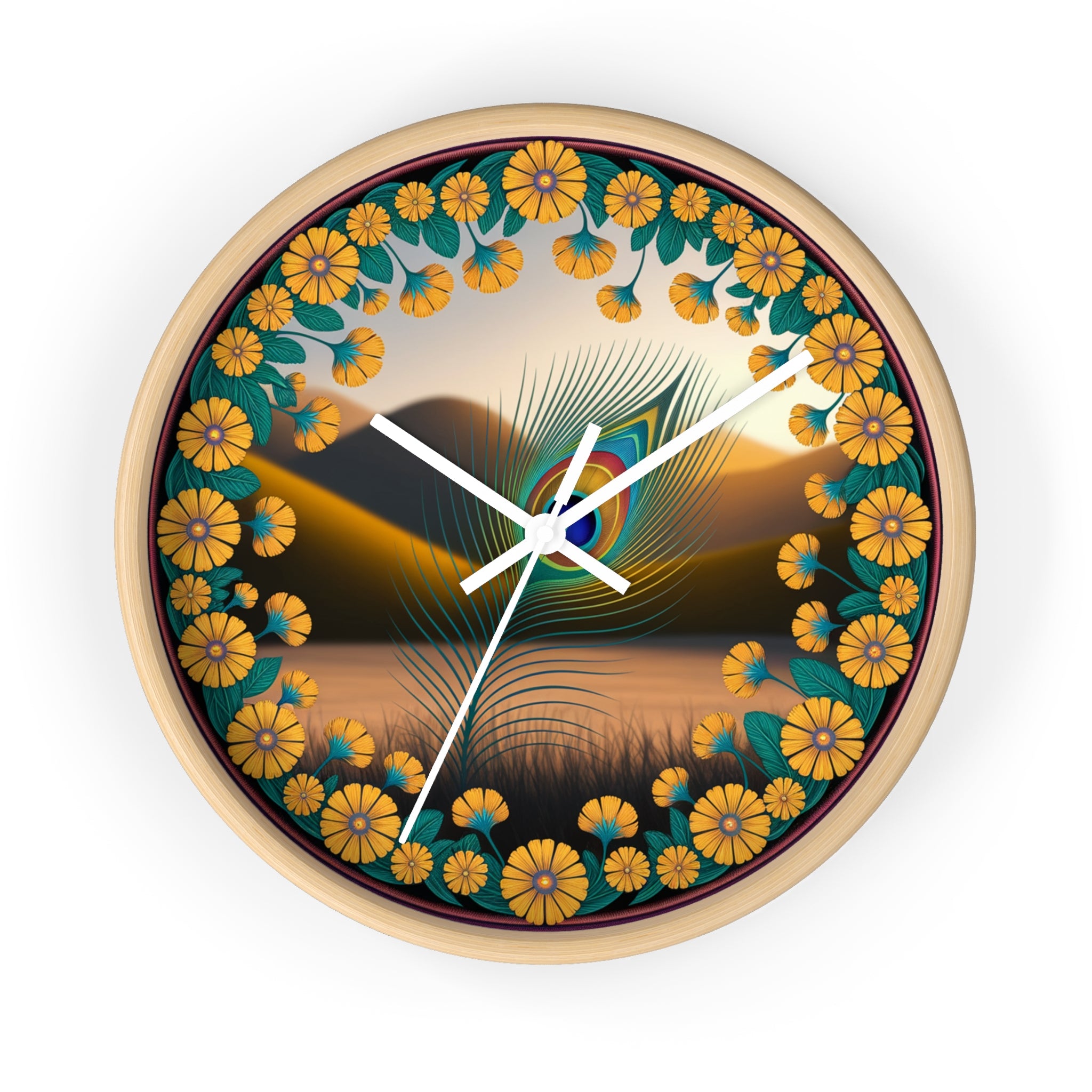 Peacock Design Wall Clock – Elegant Artistic Home Décor Timepiece