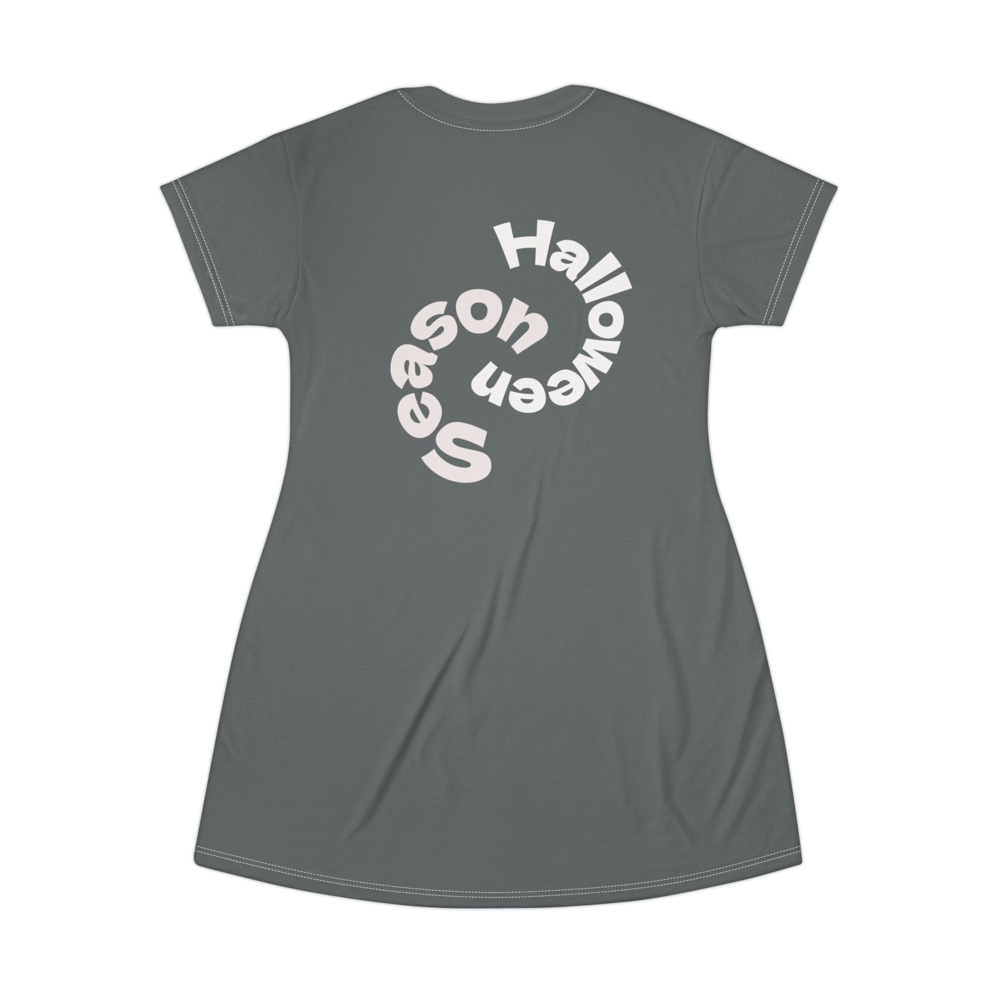 Ghostly Halloween T-Shirt Dress | Cute Casual Wear for Spooky Season, Perfect Halloween Party Outfit