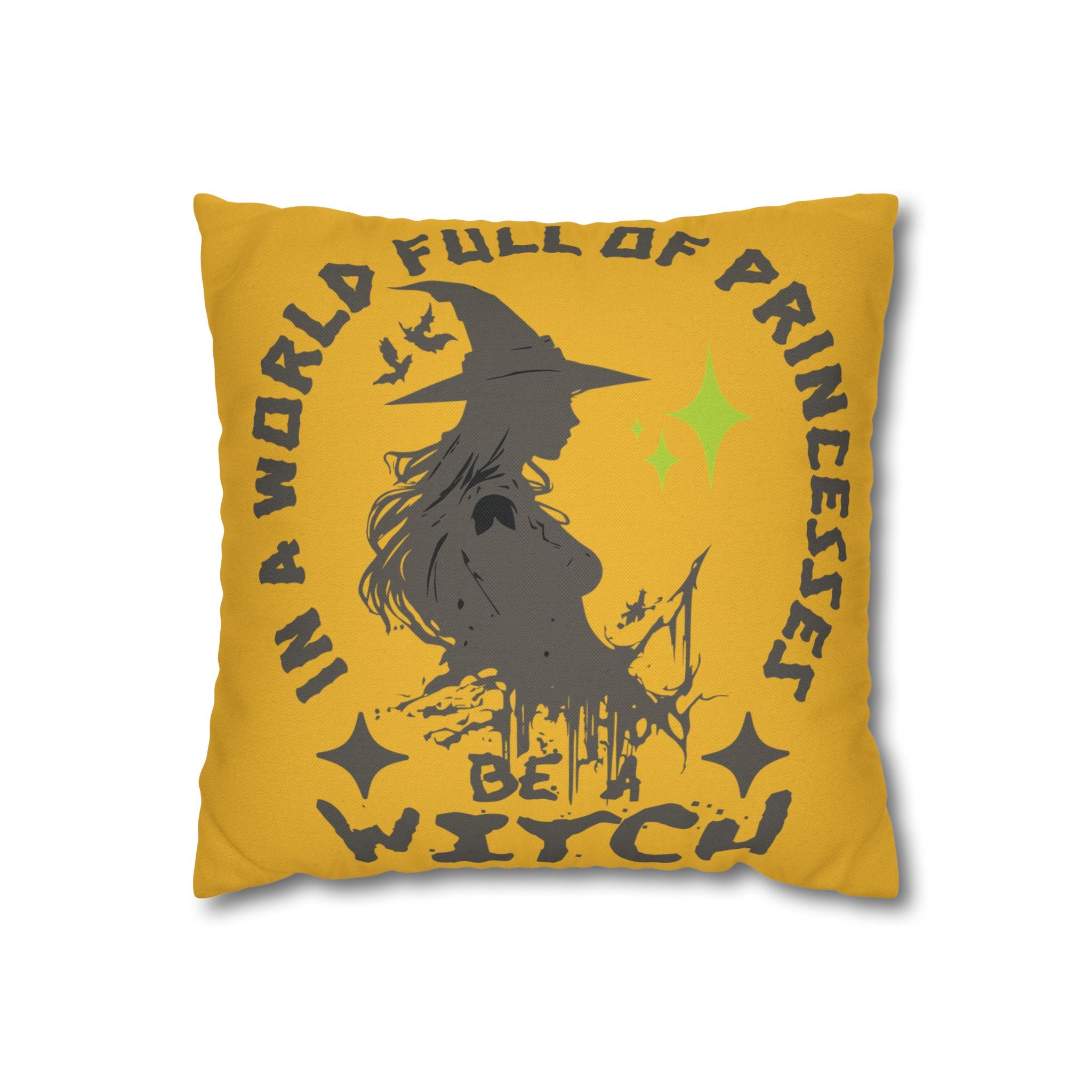 Square Pillowcase - Witchy Vibes, Halloween Home Decor, Cozy Bedroom Accent