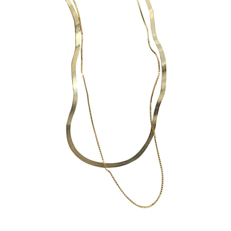 Sterling Silver Layered Snake Chain Necklace