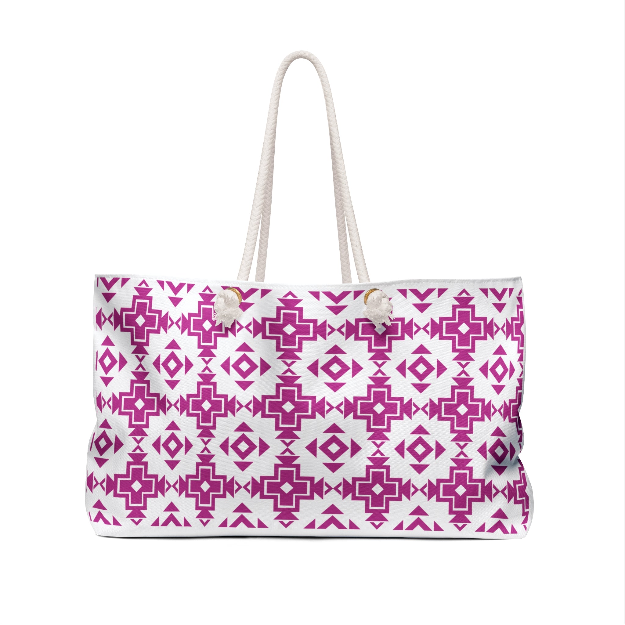 Motif Pattern Design Tote Bag – Trendy Boho Travel Bag for Beach & Vacation