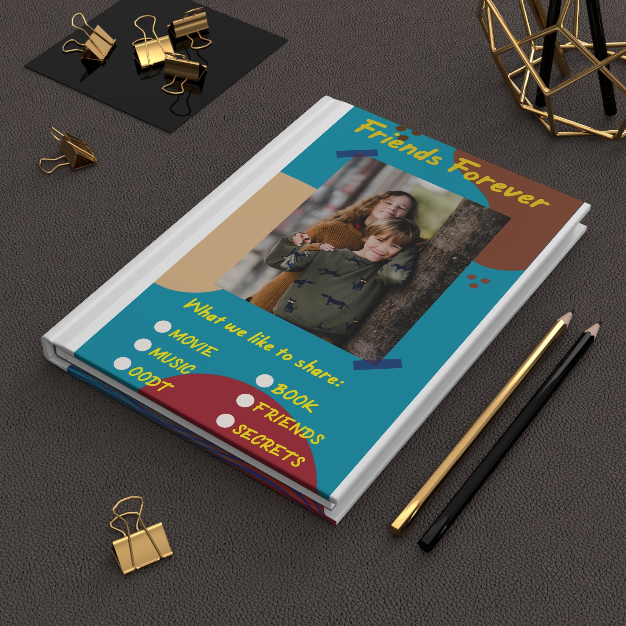 Friends Forever Hardcover Journal – Cute Friendship Notebook | Matte Laminated Cover | 150 Lined Pages