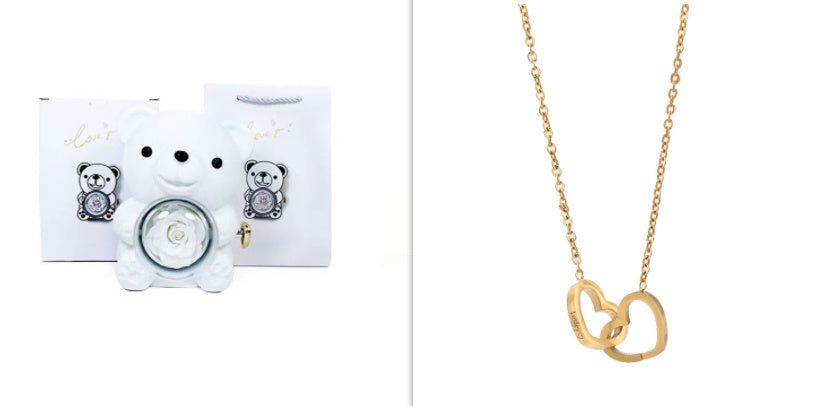 Personalized Double Heart Forever Personalized Name Necklace- CUSTOM gift for her / couple , mother, or best Friend jewelry