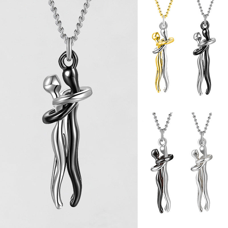 Love Hug Necklace – Romantic Couple Pendant for Men & Women