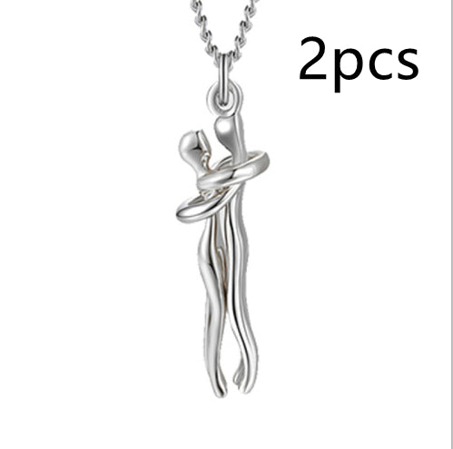 Love Hug Necklace – Romantic Couple Pendant for Men & Women