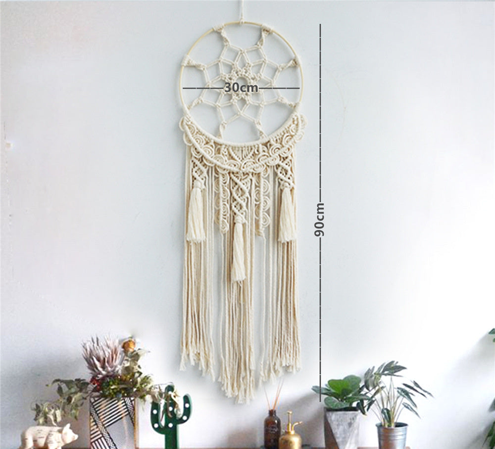 Hand-Woven Bohemian Wall Tapestry – Nordic Cotton Macrame Home Decor