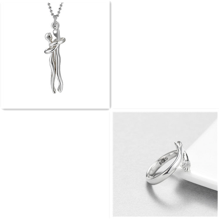 Love Hug Necklace – Romantic Couple Pendant for Men & Women