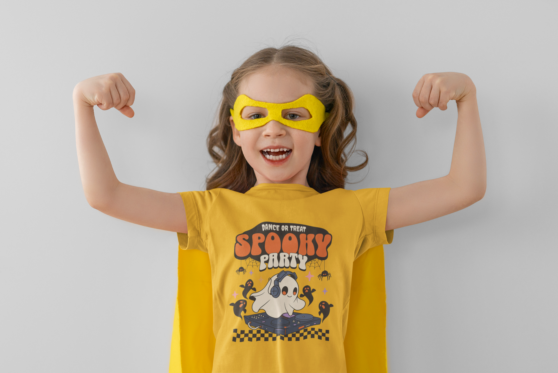 Spooky Party Kids Tee, Fun Halloween Shirt, Ghost Theme Tee for Kids, Festive Halloween Apparel, Trick or Treat Tee