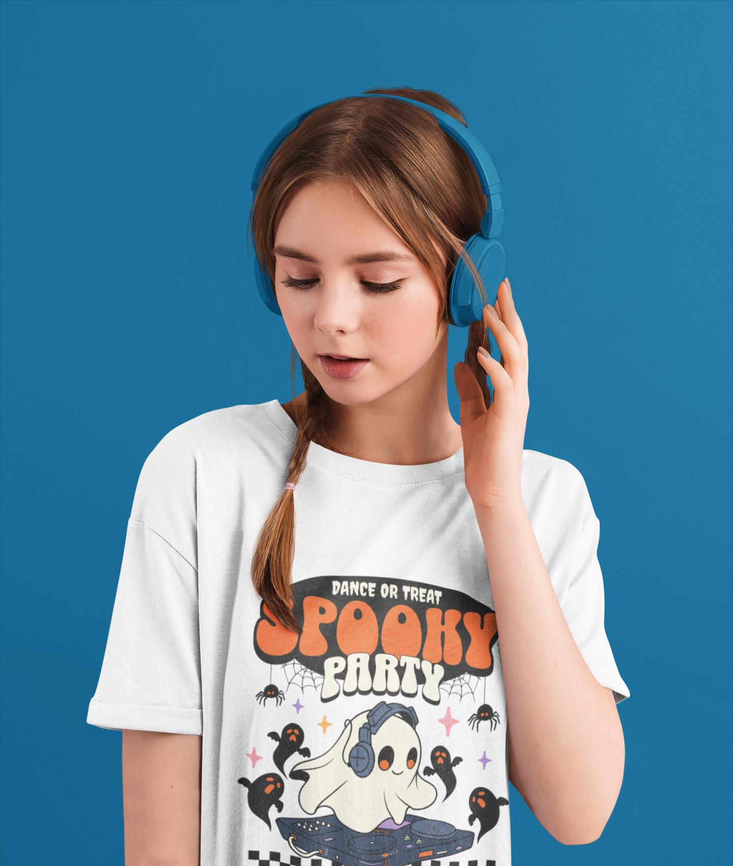 Spooky Party Kids Tee, Fun Halloween Shirt, Ghost Theme Tee for Kids, Festive Halloween Apparel, Trick or Treat Tee