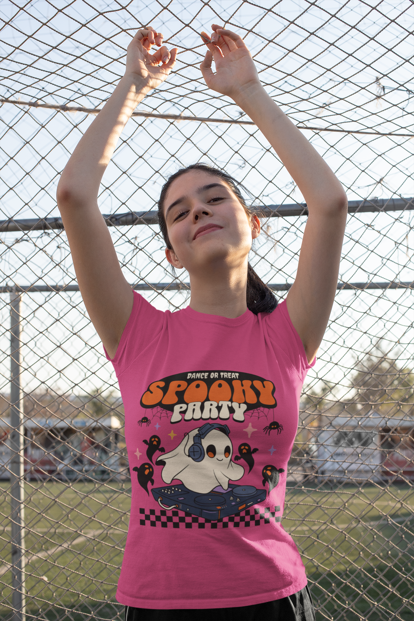 Spooky Party Kids Tee, Fun Halloween Shirt, Ghost Theme Tee for Kids, Festive Halloween Apparel, Trick or Treat Tee