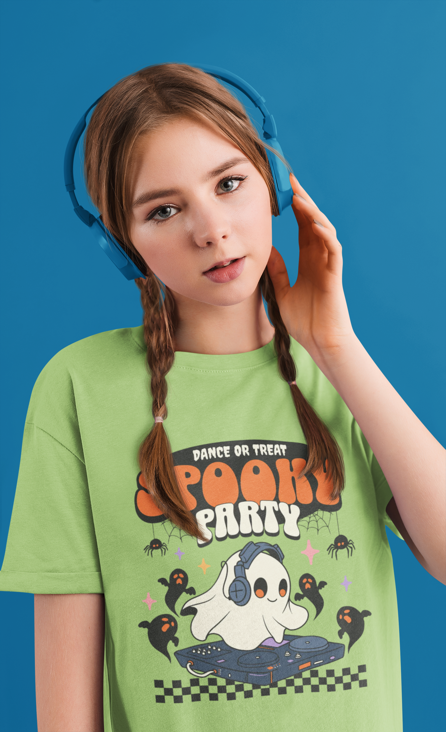 Spooky Party Kids Tee, Fun Halloween Shirt, Ghost Theme Tee for Kids, Festive Halloween Apparel, Trick or Treat Tee