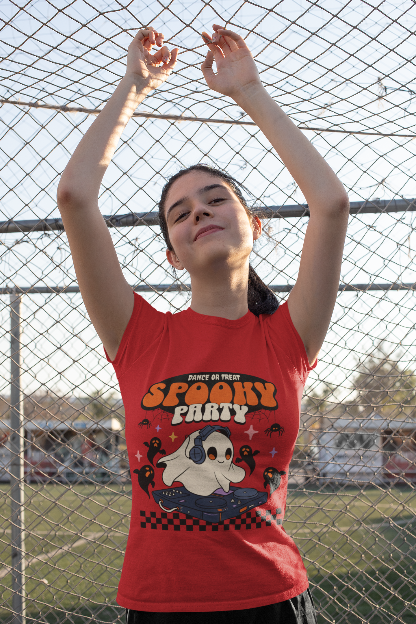 Spooky Party Kids Tee, Fun Halloween Shirt, Ghost Theme Tee for Kids, Festive Halloween Apparel, Trick or Treat Tee