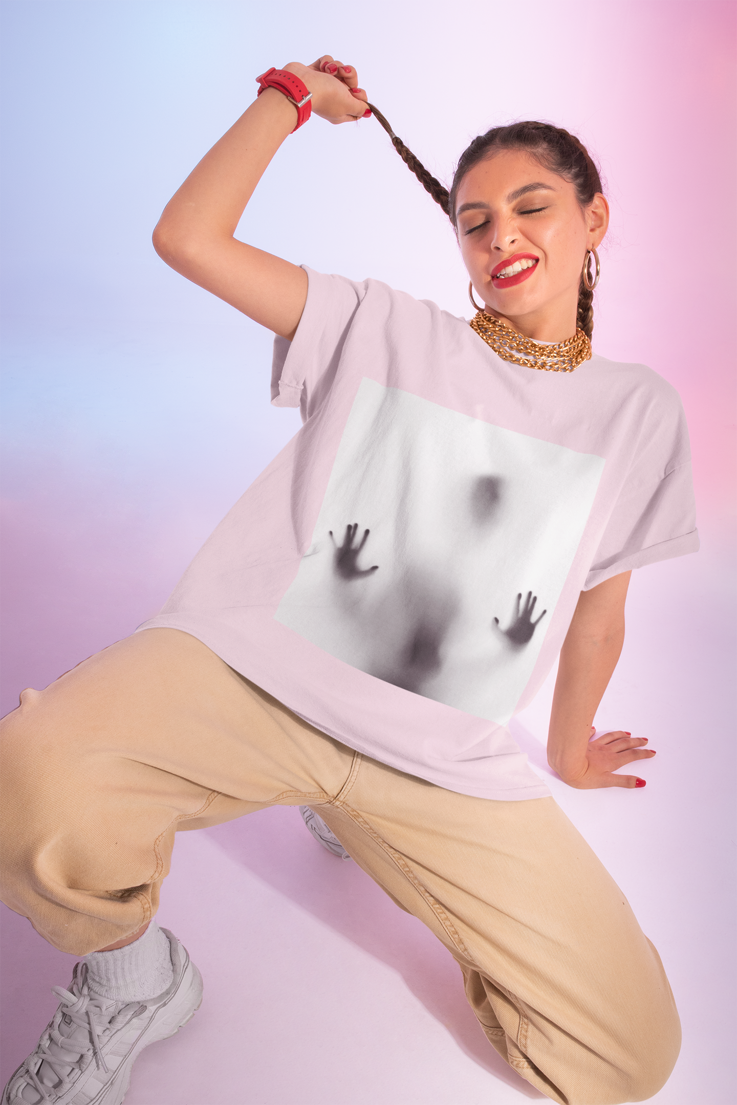 Eerie Vibes Crewneck Sweatshirt - Unisex Ghostly Design Apparel for Halloween