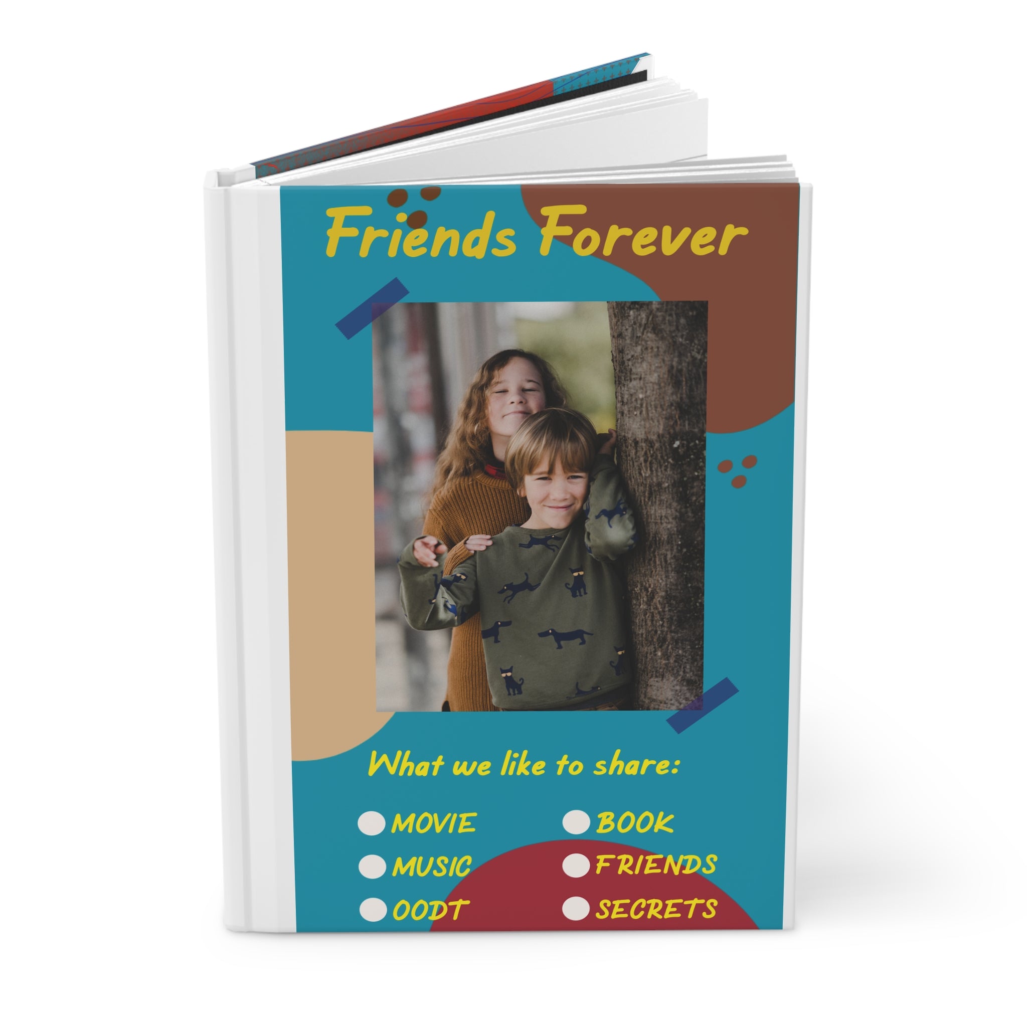 Friends Forever Hardcover Journal – Cute Friendship Notebook | Matte Laminated Cover | 150 Lined Pages