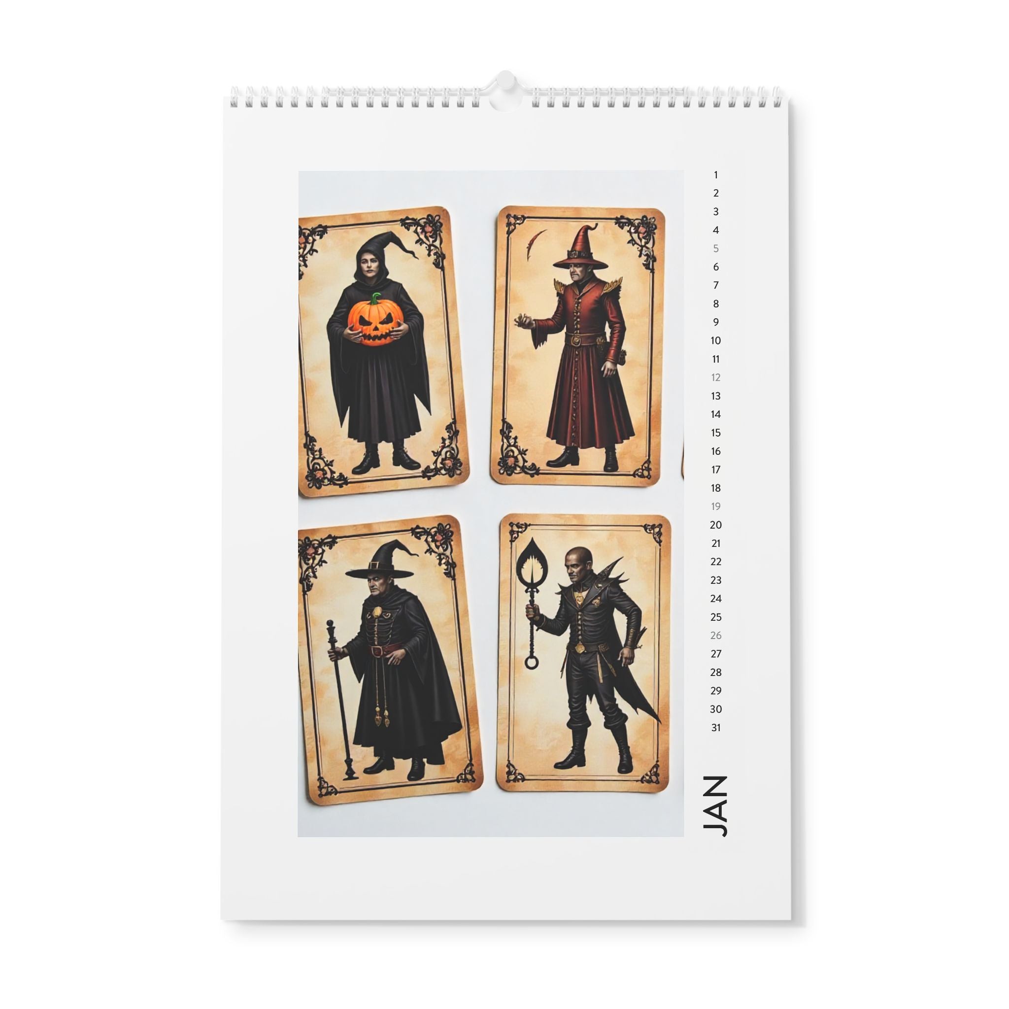 Wall Calendar 2025 - Spooky Art Halloween Decor Monthly Planner Yearly Holiday Gift