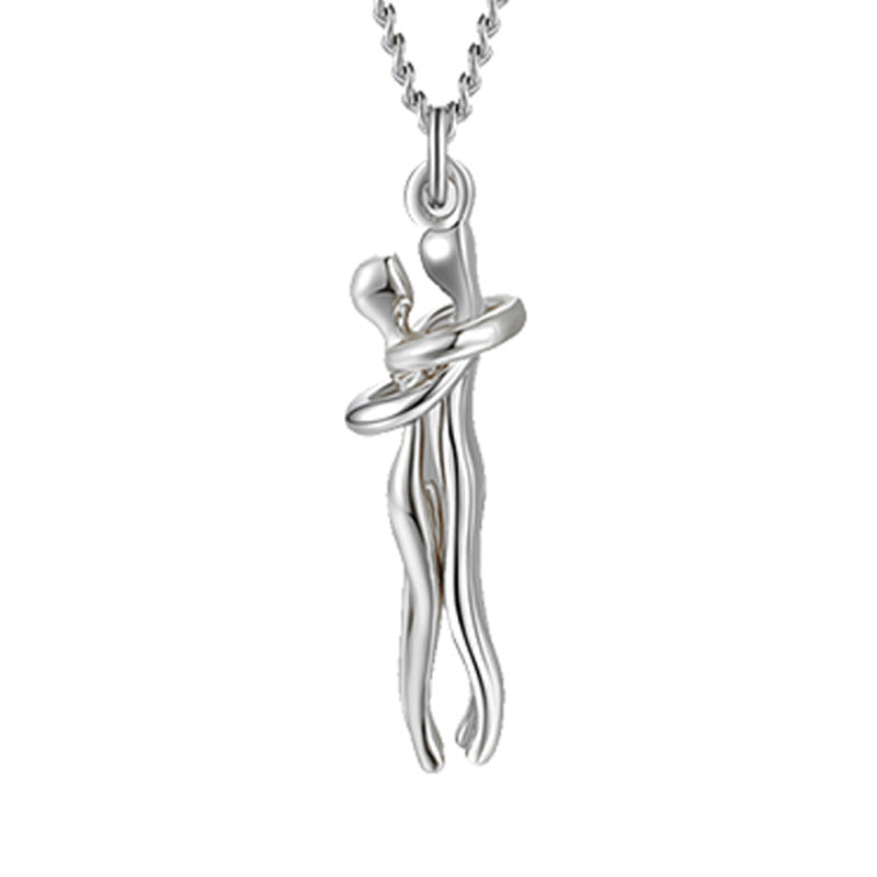 Love Hug Necklace – Romantic Couple Pendant for Men & Women