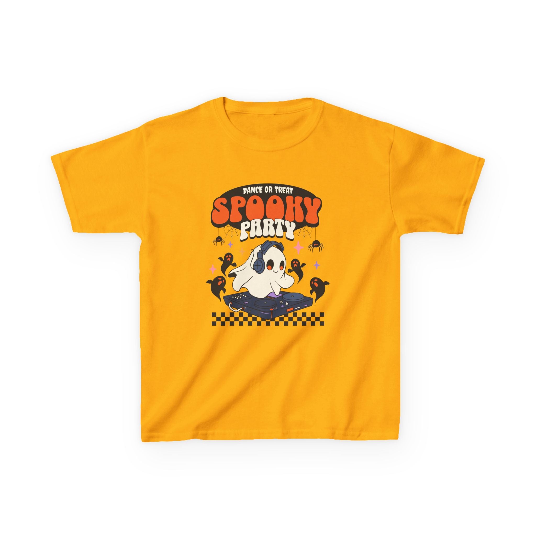 Spooky Party Kids Tee, Fun Halloween Shirt, Ghost Theme Tee for Kids, Festive Halloween Apparel, Trick or Treat Tee