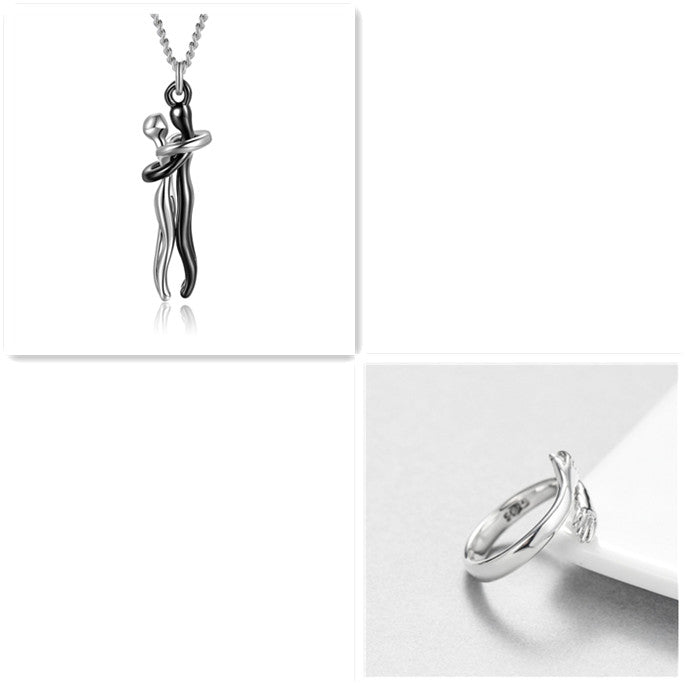 Love Hug Necklace – Romantic Couple Pendant for Men & Women