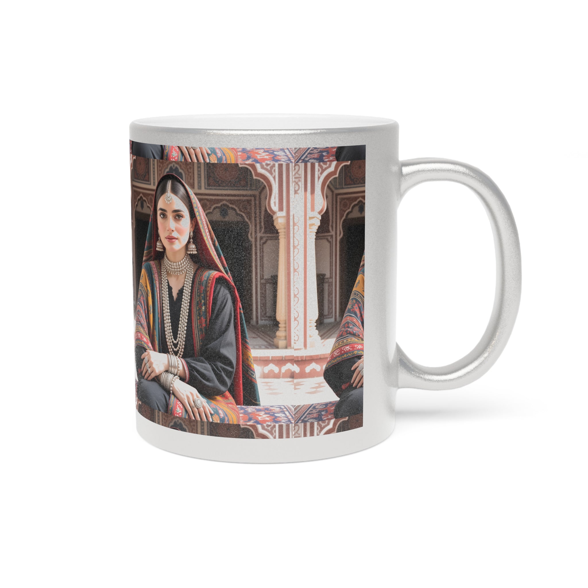 Black Ceramic Mug with Sindhi Lad Artwork – Heritage Collection