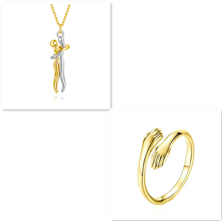 Love Hug Necklace – Romantic Couple Pendant for Men & Women
