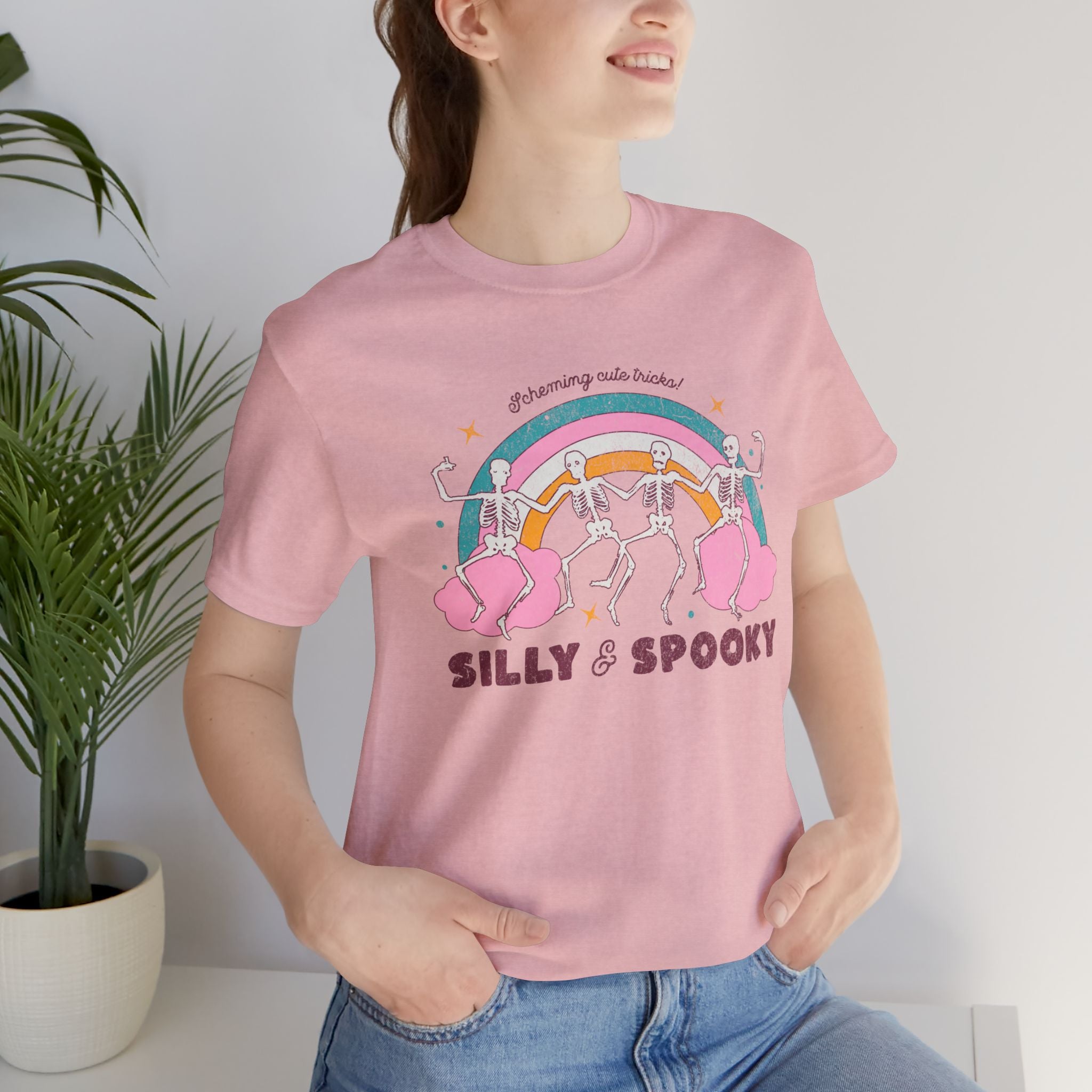 Silly & Spooky Unisex Jersey T-Shirt, Fun Halloween Tee, October Fest Shirt, Casual Spooky Wear, Halloween Party Attire, Unique Graphic Tee