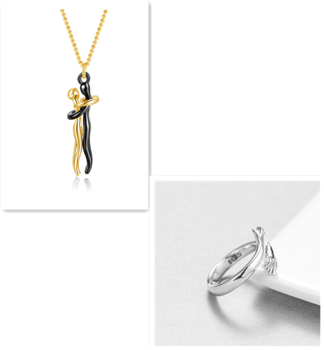 Love Hug Necklace – Romantic Couple Pendant for Men & Women