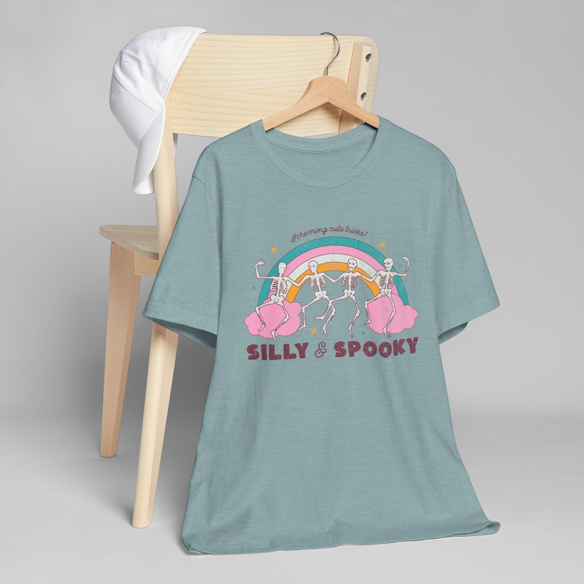 Silly & Spooky Unisex Jersey T-Shirt, Fun Halloween Tee, October Fest Shirt, Casual Spooky Wear, Halloween Party Attire, Unique Graphic Tee