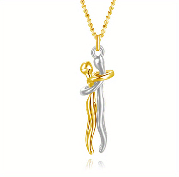 Love Hug Necklace – Romantic Couple Pendant for Men & Women