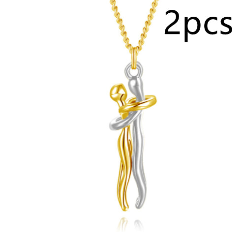 Love Hug Necklace – Romantic Couple Pendant for Men & Women