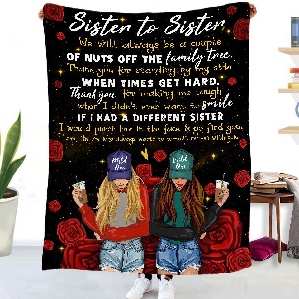 Double-sided Flannel Blankets Air Conditioner for sisters , friends