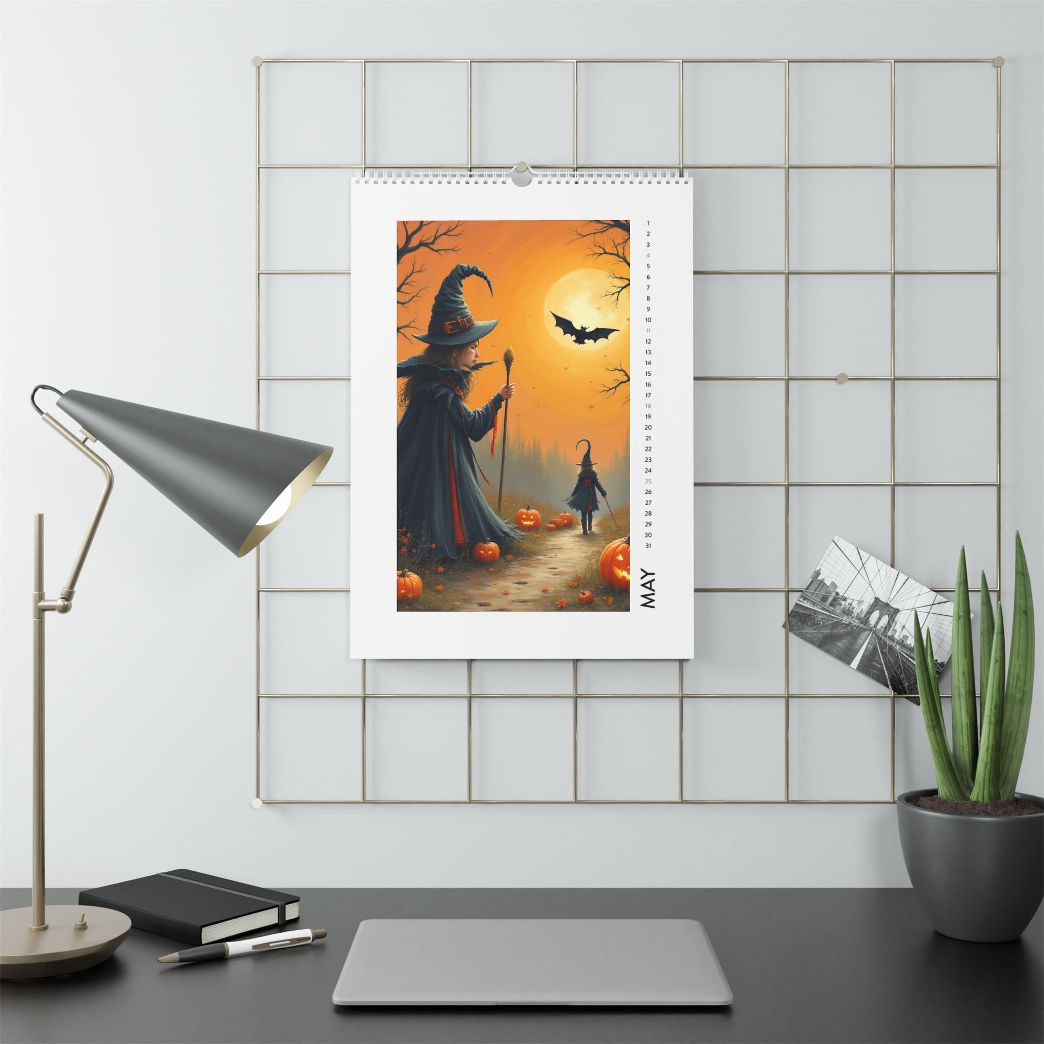 Wall Calendar 2025 - Spooky Art Halloween Decor Monthly Planner Yearly Holiday Gift