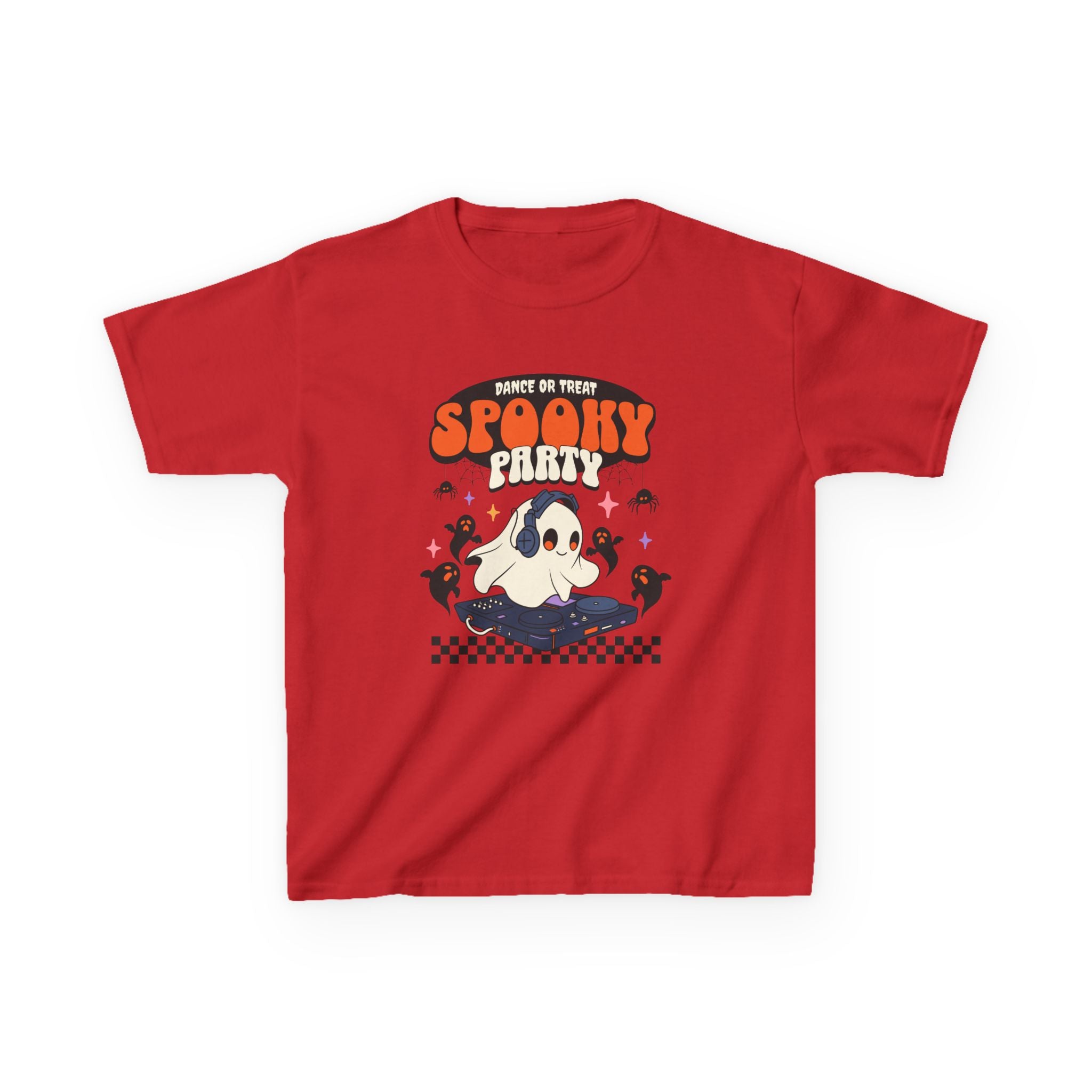 Spooky Party Kids Tee, Fun Halloween Shirt, Ghost Theme Tee for Kids, Festive Halloween Apparel, Trick or Treat Tee