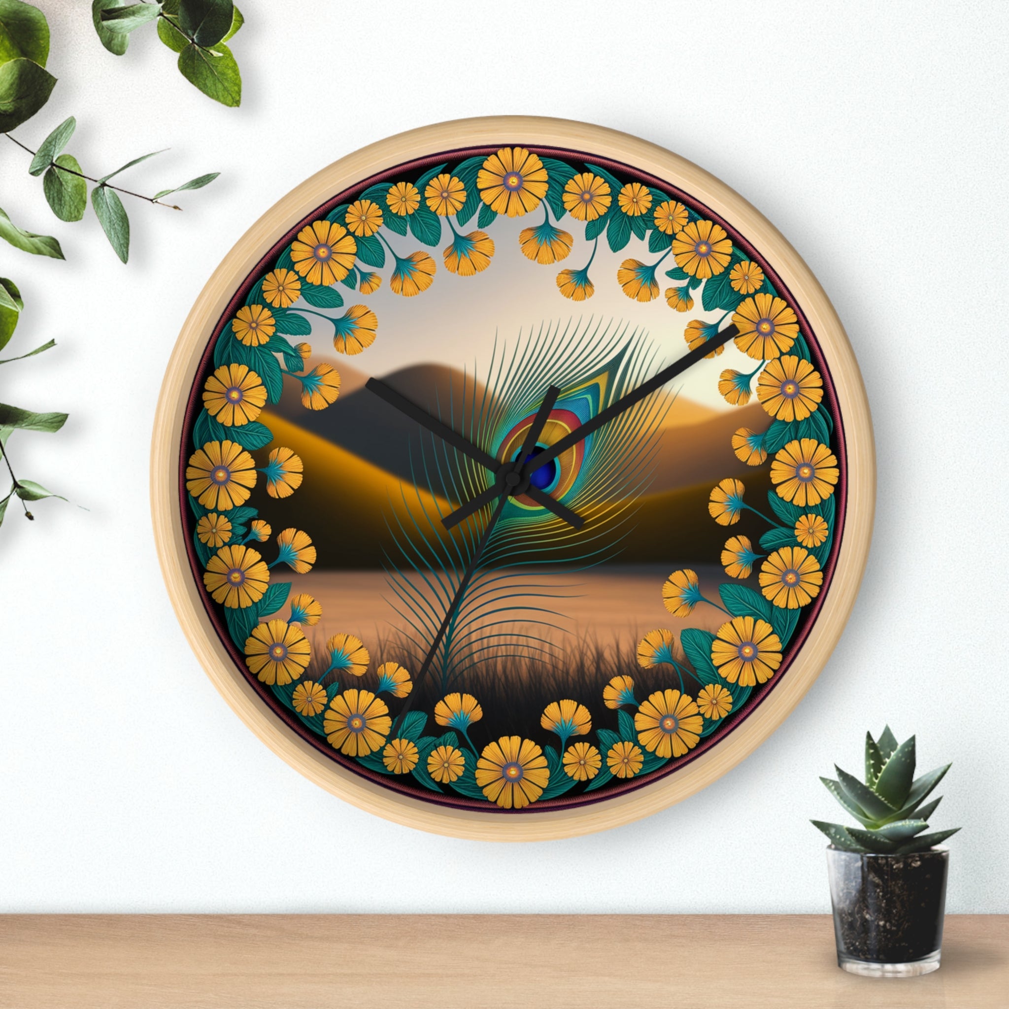 Peacock Design Wall Clock – Elegant Artistic Home Décor Timepiece