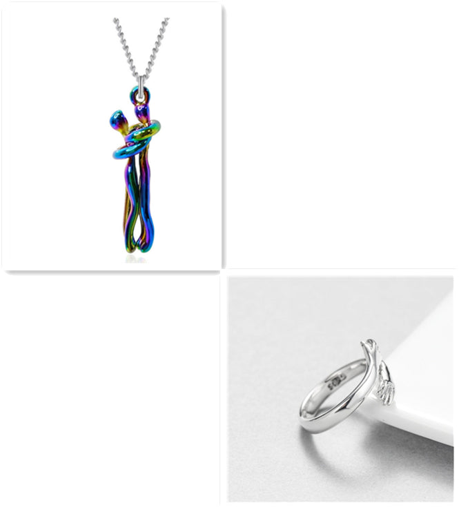 Love Hug Necklace – Romantic Couple Pendant for Men & Women