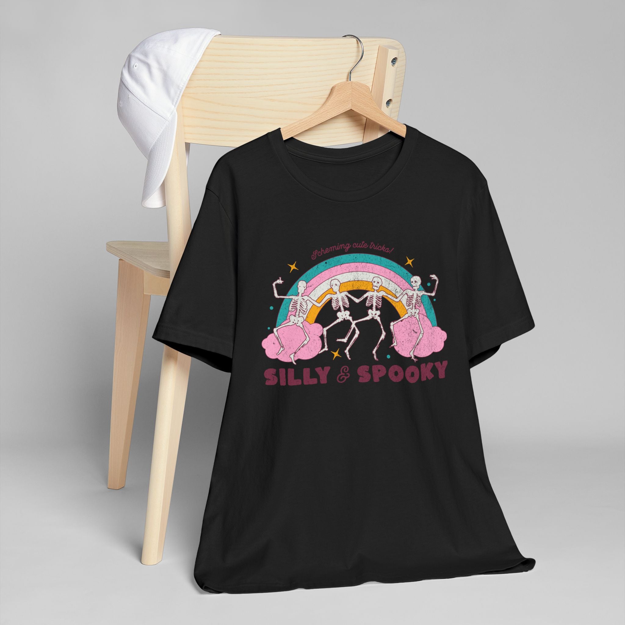 Silly & Spooky Unisex Jersey T-Shirt, Fun Halloween Tee, October Fest Shirt, Casual Spooky Wear, Halloween Party Attire, Unique Graphic Tee