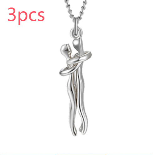 Love Hug Necklace – Romantic Couple Pendant for Men & Women