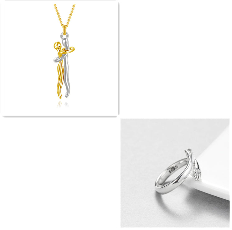 Love Hug Necklace – Romantic Couple Pendant for Men & Women