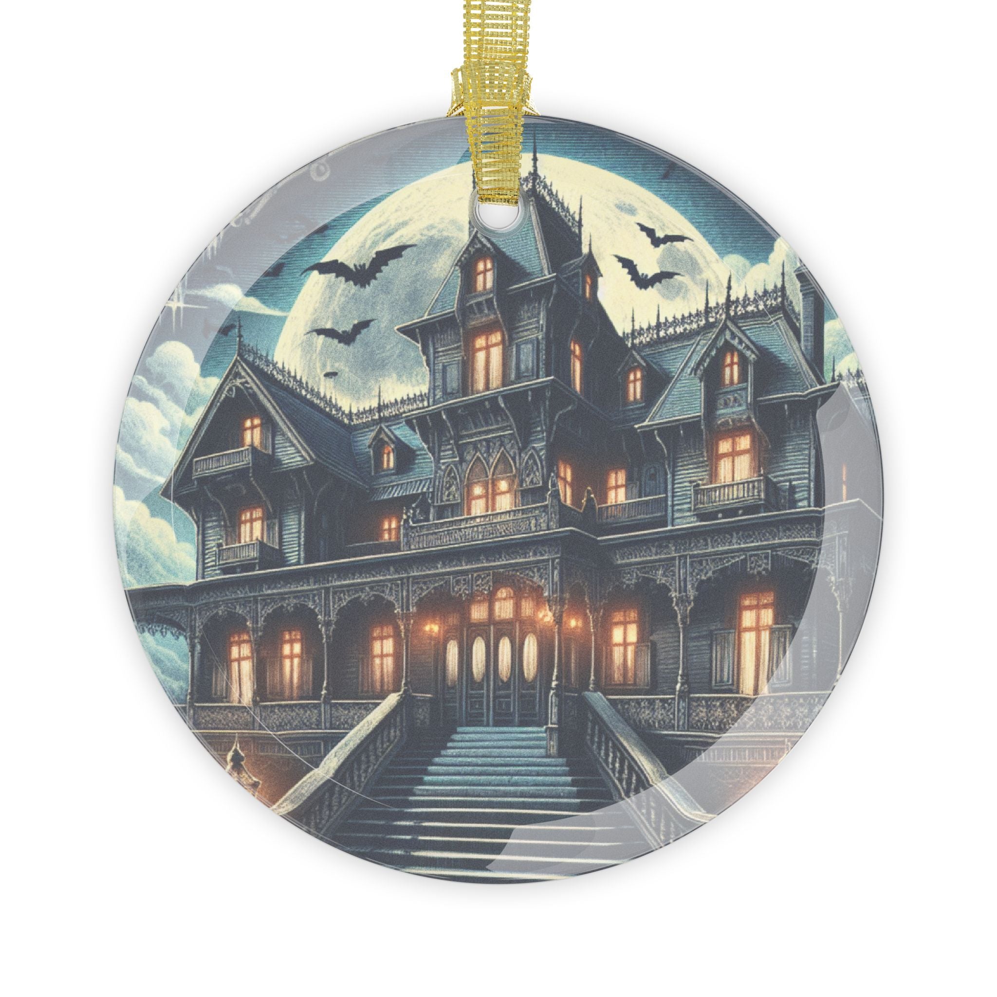 Haunted House Glass Ornaments | Perfect for Halloween Decor, Holiday Gifts, Unique Home Accents, Spooky Collectibles, Christmas Tree [...]