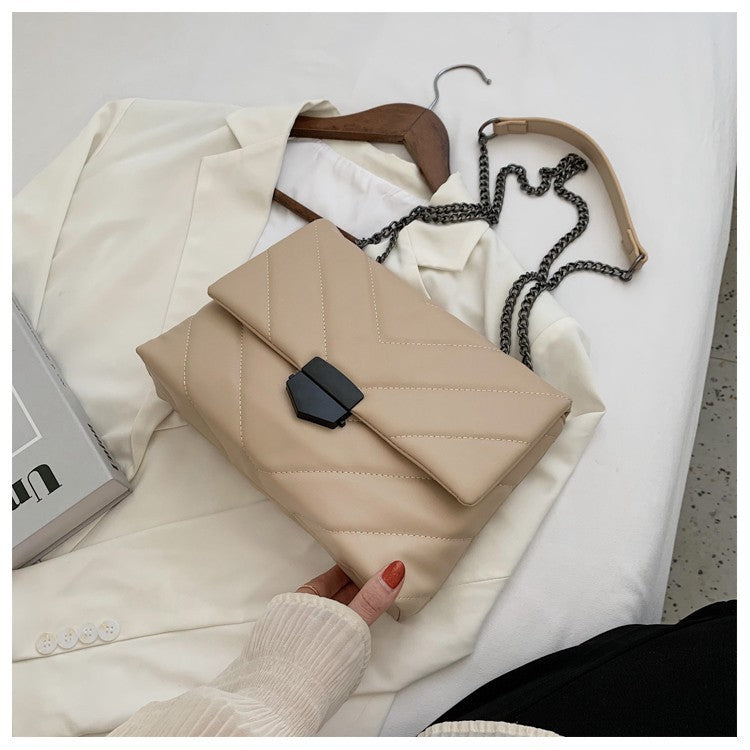 Embroidery Thread Small PU Leather Crossbody Bags for Women Trend Hand Bag