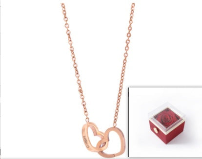 Personalized Double Heart Forever Personalized Name Necklace- CUSTOM gift for her / couple , mother, or best Friend jewelry