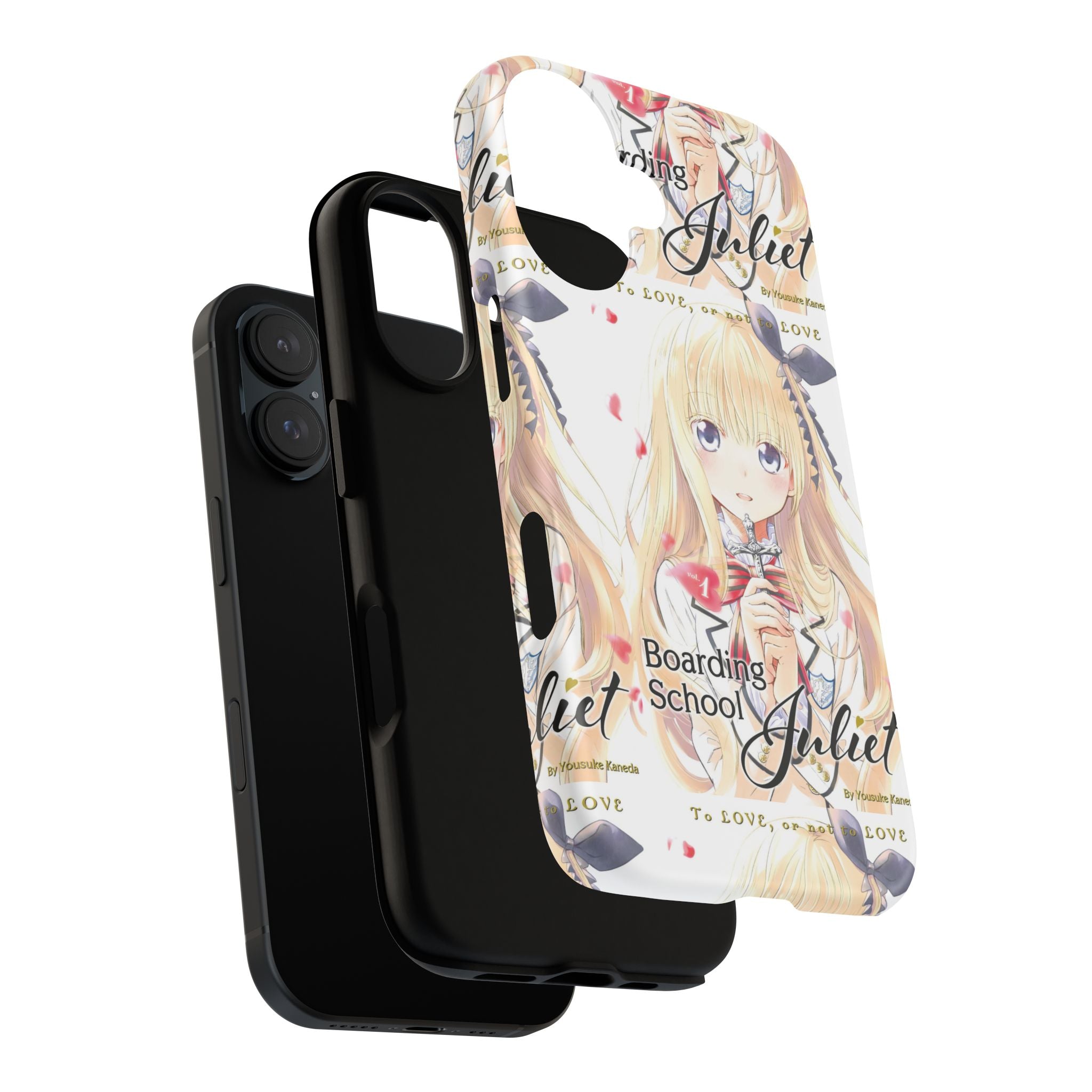 Anime Juliet Phone Case – Cute Blonde Schoolgirl Illustration, 'Boarding School' Design