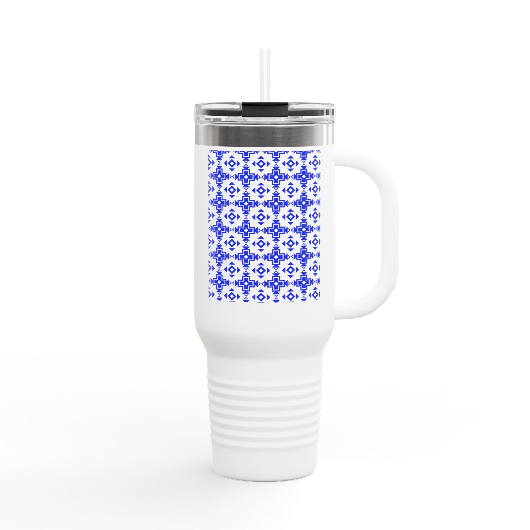 Blue Floral Insulated Travel Mug, 40oz - Active Lifestyles & Outdoor Adventures