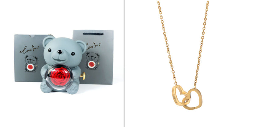 Personalized Double Heart Forever Personalized Name Necklace- CUSTOM gift for her / couple , mother, or best Friend jewelry